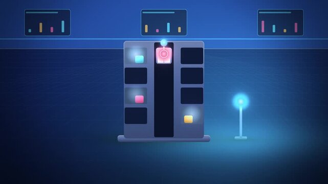 Service lift delivering crates AI agent automation seamless loop