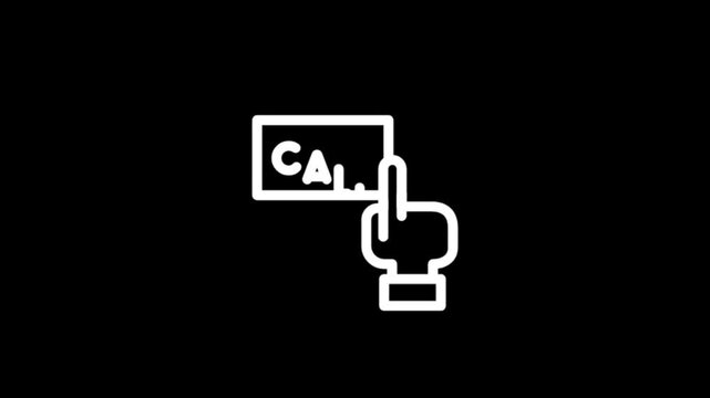 Animated icon of a hand interacting with a card showing letters C and A