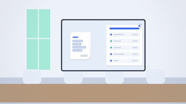 Blue AI invoice processing into ledger office wide scene
