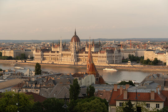 Hungarian Parliament and Danube River in Budapest