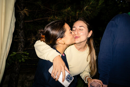 A tender kiss on the cheek