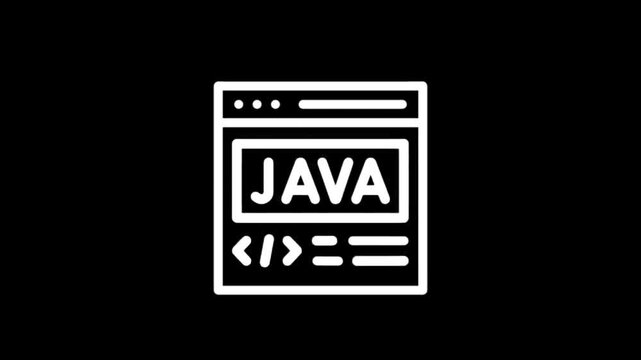 Java programming language icon on a dark background, coding interface