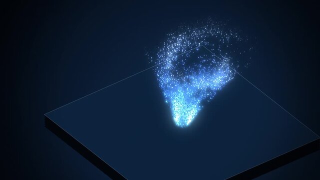 Blue swirling dust devil particles isometric seamless loop backdrop
