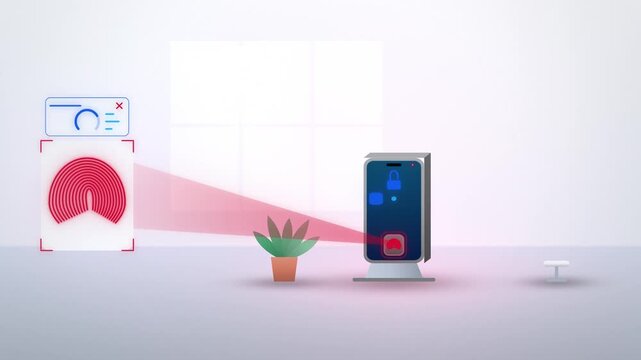 Fingerprint scanner smartphone unlock access granted full scene