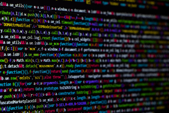 Programming coding screen, web developer coding screen.Programming or coding screen . Technology abstract background of coding screen, Programming screen, Source code. Data security concept.