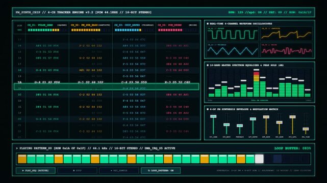 Retro Sound Card Synthesizer Studio with Copy Space for Music Tech.