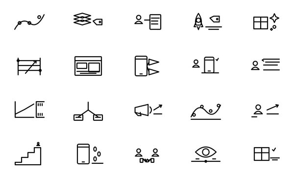 Product Management Line Icon Set