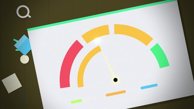 KPI speedometer gauge close angle seamless loop
