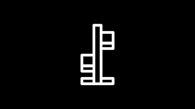 Animated white icon of a coffee machine brewing a cup of coffee
