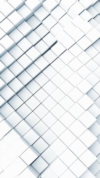 White cube blocks rising and falling in a wave pattern vertical video