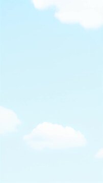 White clouds drifting across a pale blue sky abstract vertical video