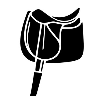 Equestrian riding vector icon set featuring horse saddle stirrup and