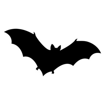 Halloween-themed vector icon set featuring black bat silhouette wings