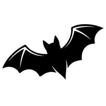 Halloween-themed vector icon set featuring black bat wings silhouette