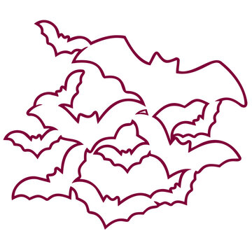 Halloween party decoration featuring stylized bat silhouettes spooky