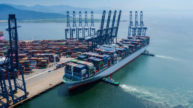 Container Vessel Moored at Deep Water Harbour