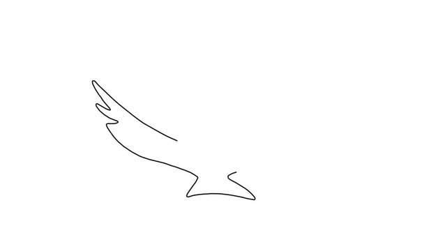 Continuous one line drawing of a flying eagle Minimalist vector illustration of bird of freedom.