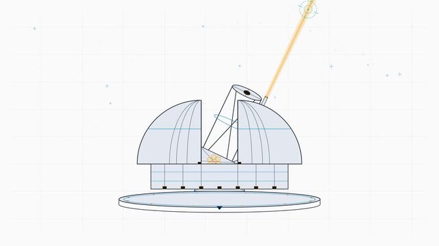 astronomical observatory dome telescope aligning optical beam and celestial coordinates