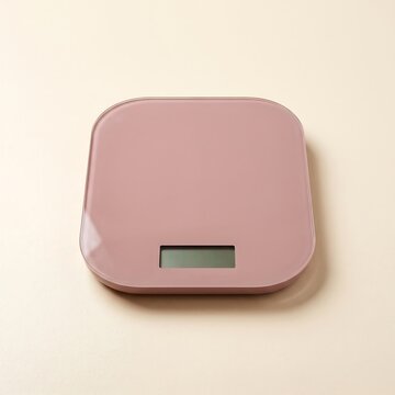 Modern pink digital kitchen scale on a neutral background