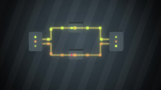 Green network failover between two paths detail view appearing concept