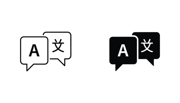 Speech bubble icons with a and text symbol