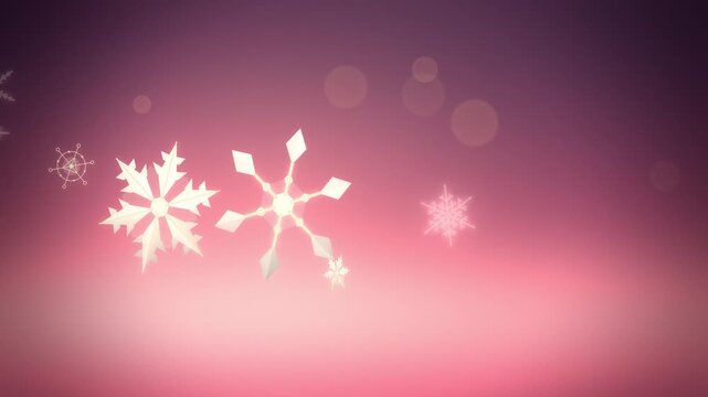 Pink two interlocking snowflakes close-up