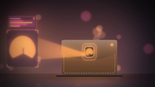 Pink fingerprint scanner wallet clasp access granted detail view