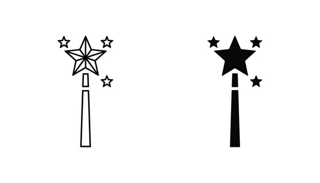 Two magic wands with star tips