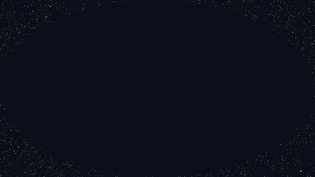 Abstract space background with a dark glowing oval frame surrounded by bright starry night sky