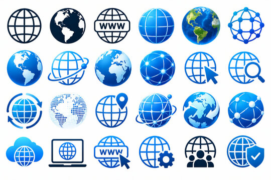 Blue Internet Globe Icons