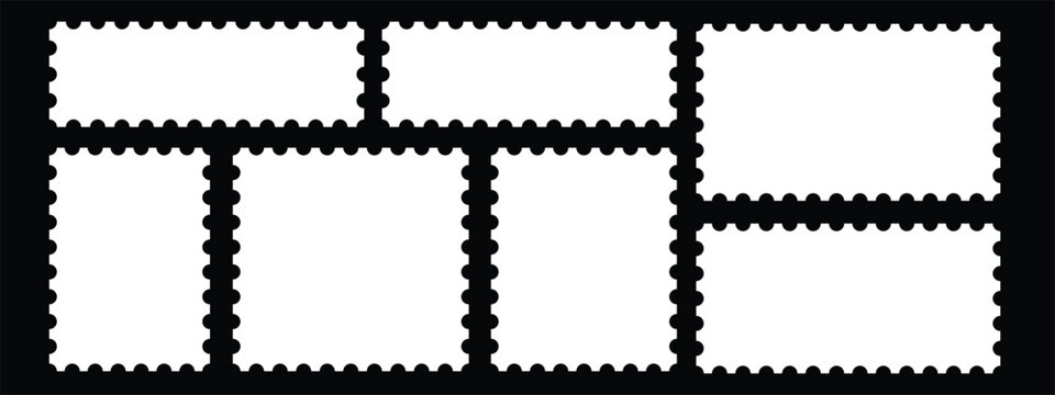 Blank postage stamp. Clean postage stamp template. Postage icon. Clean postage stamp template. Postage icon. blank rectangle and square Postage stamp frames