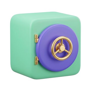 Secure digital vault with golden dial lock and metal hinges