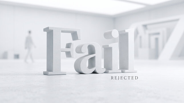 「Fail」の文字を表示した失敗や不採用の概念の3D素材
