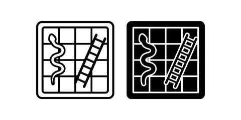 Snakes and ladders board game line and glyph icon © Nisar