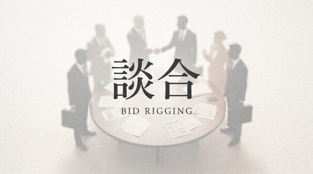 「談合」の文字を配置したビジネス概念画像
