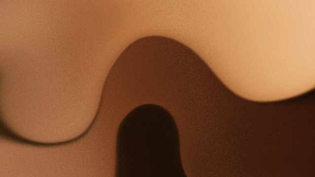Abstract liquify background featuring a classic warm brown fluid wave with grain frosted particle texture, perfect for premium modern luxury futuristic graphic designs.