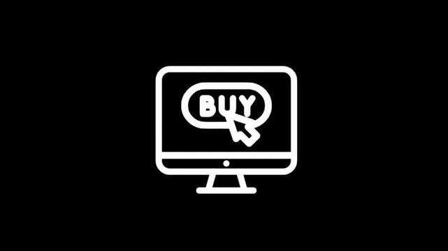 Online shopping concept with computer screen and buy button