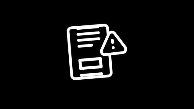 Mobile phone displaying error message with warning icon animation