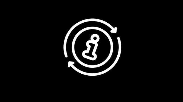 Information icon with circular arrows indicating process or refresh