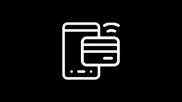 Secure mobile payment and transaction icons with credit card and lock