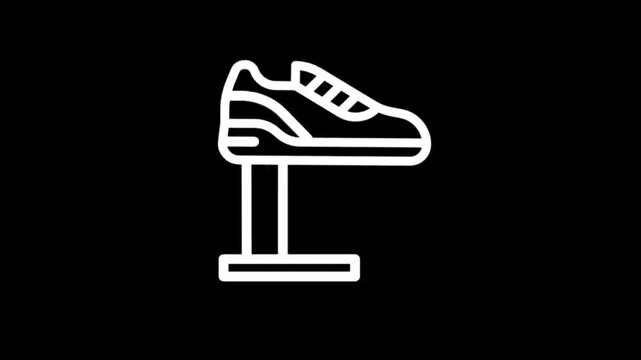 Iconic sneaker displayed on a minimalist stand for advertising