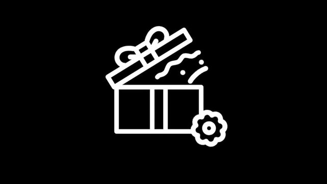 Gift box with gear icon animation for customization and settings