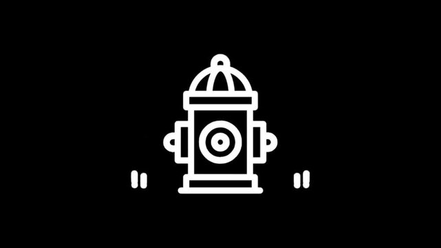 Animated fire hydrant icon with water spraying from the side nozzle