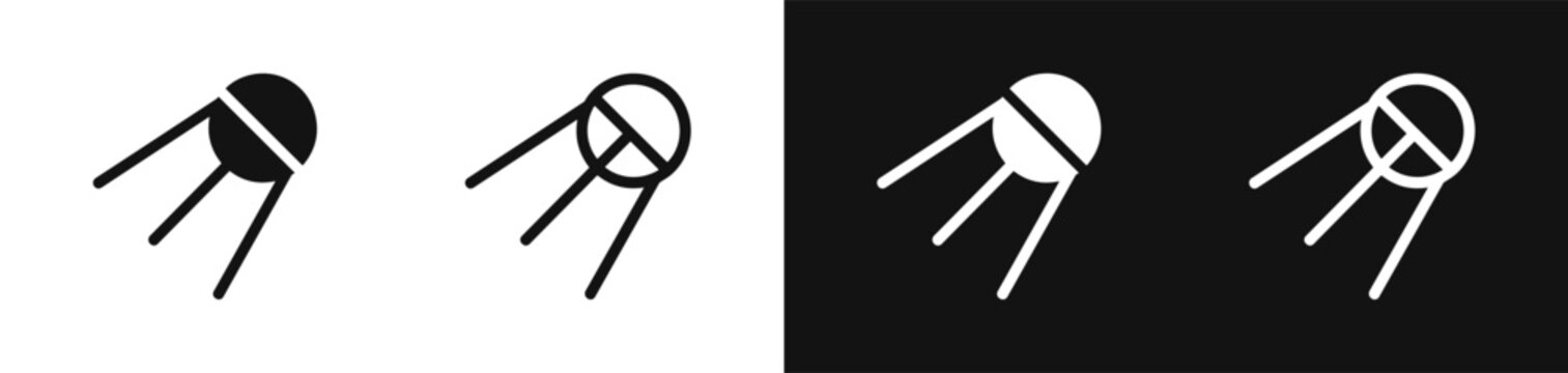 Sputnik satellite space icon vector collection