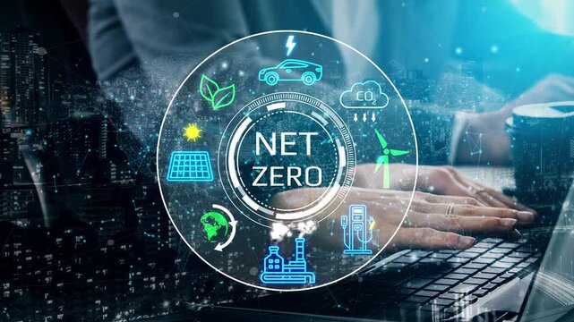 Comprehensive Visual Representation of Net Zero Concept Featuring Sustainable Energy Icons and Technological Elements in a Modern Urban Setting. Entropy.