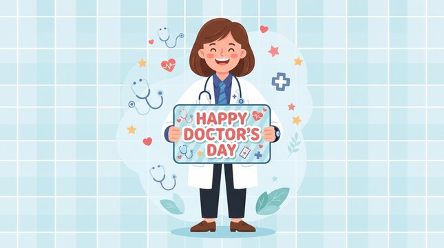 Happy doctor celebrating doctor's day