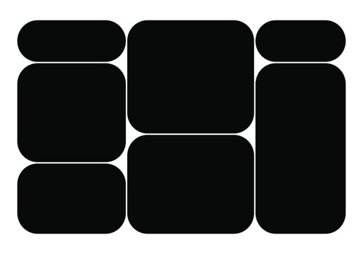 Bento grid background with minimalist black pill-shaped tiles