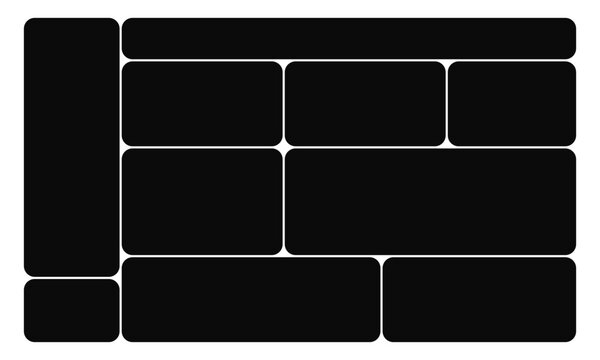 Bento grid layout with minimalist black sidebar for web design