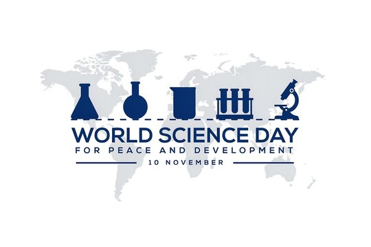 World science day for peace and development concept with scientific laboratory equipment