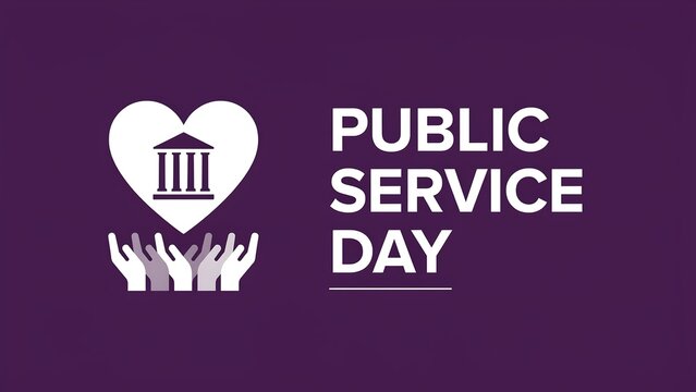 Public service day concept design with heart and hands symbol